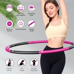 Hzone Hula Hoop, шины Hula Hoop, которые можно использовать для снижения веса и массажа, 6-8 сегментов съемных шин-обруч, подходящих для фитнеса/спорта/дома/офиса/брюшной формы (1,2 кг) цена и информация | Обручи, гимнастические палки | 220.lv