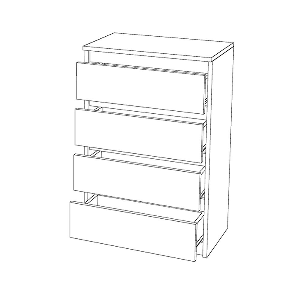 Kumode Stiv Meble, 60x92,5x33,5 cm, balta цена и информация | Kumodes | 220.lv