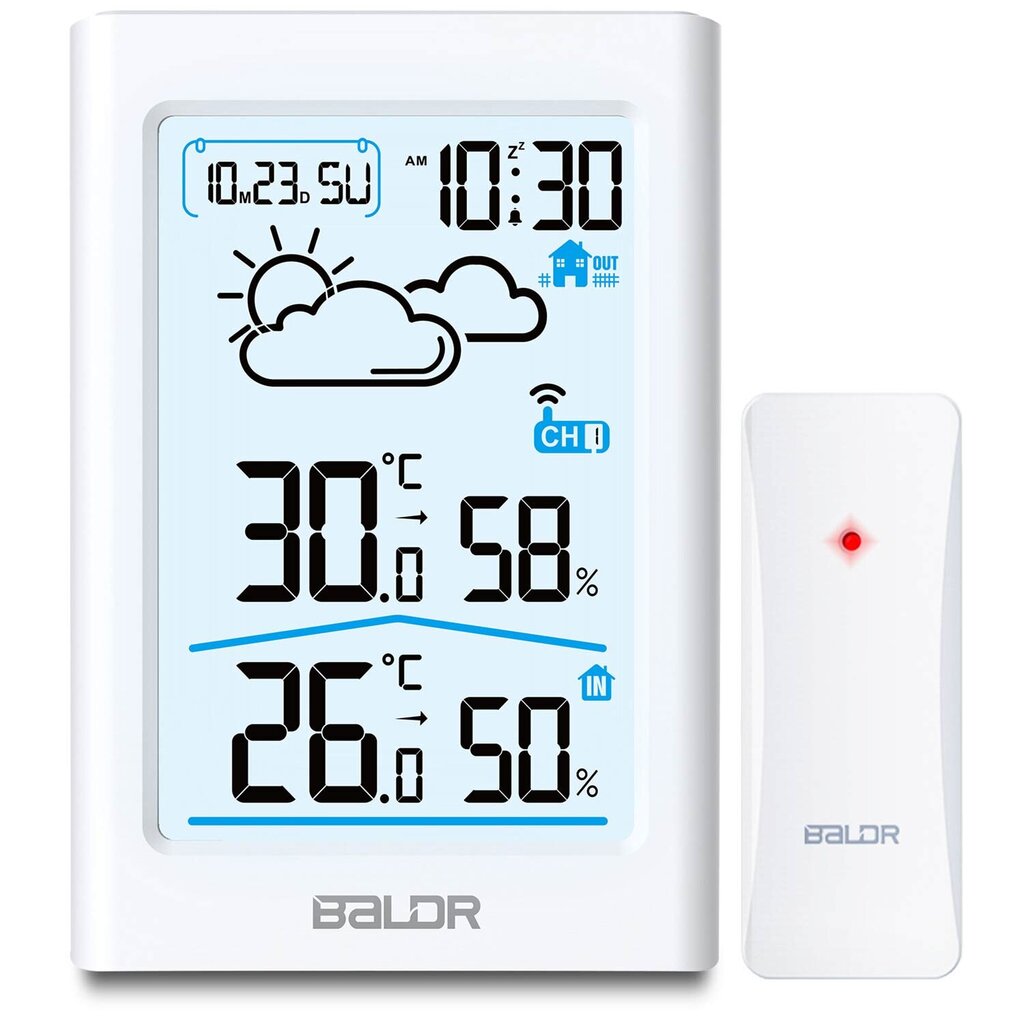 Laika stacijas ar displeju BD-911 balts cena un informācija | Meteostacijas, āra termometri | 220.lv