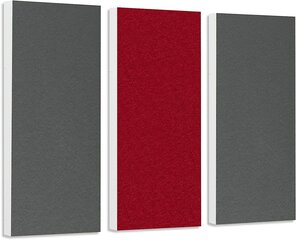 Platino24 komplekta kolore no Basotect G + ar akustisko filcu, 3 absorbējošie elementi 825x275x50mm granīta pelēkā + bordo, akustiskais uzlabojums cena un informācija | Izolācijas materiāli | 220.lv