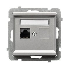 Ospel Sonata silver - CAT 5e datora ligzda GPK-1R/K/m/38 cena un informācija | Elektrības slēdži, rozetes | 220.lv