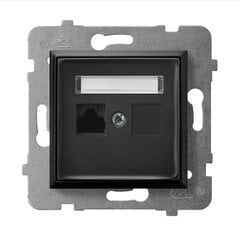 Ospel Aria black - компьютерная розетка CAT 5e GPK-1U/K/m/33 цена и информация | Электрические выключатели, розетки | 220.lv