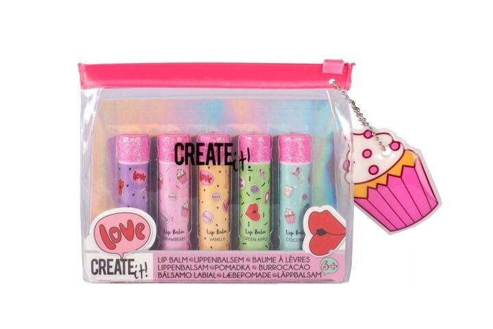 Lūpu balzams Glitter Emoticon Lip Balm Set 84531, 5 gab. cena un informācija | Bērnu kosmētika, līdzekļi jaunajām māmiņām | 220.lv