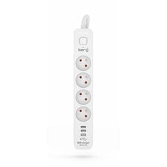 Barošanas sloksne 4 ligzda + 3xUSB A ; 3 metri; 3 × 1,5 mm² H05VV-F 16A/250V~M02414 cena un informācija | Pagarinātāji | 220.lv