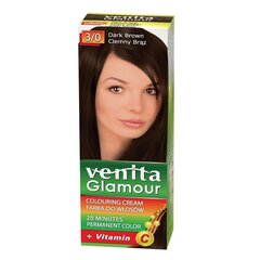 Krēmveida matu krāsa Venita Glamour 3/0 Dark Brown, 100 ml cena un informācija | Matu krāsas | 220.lv