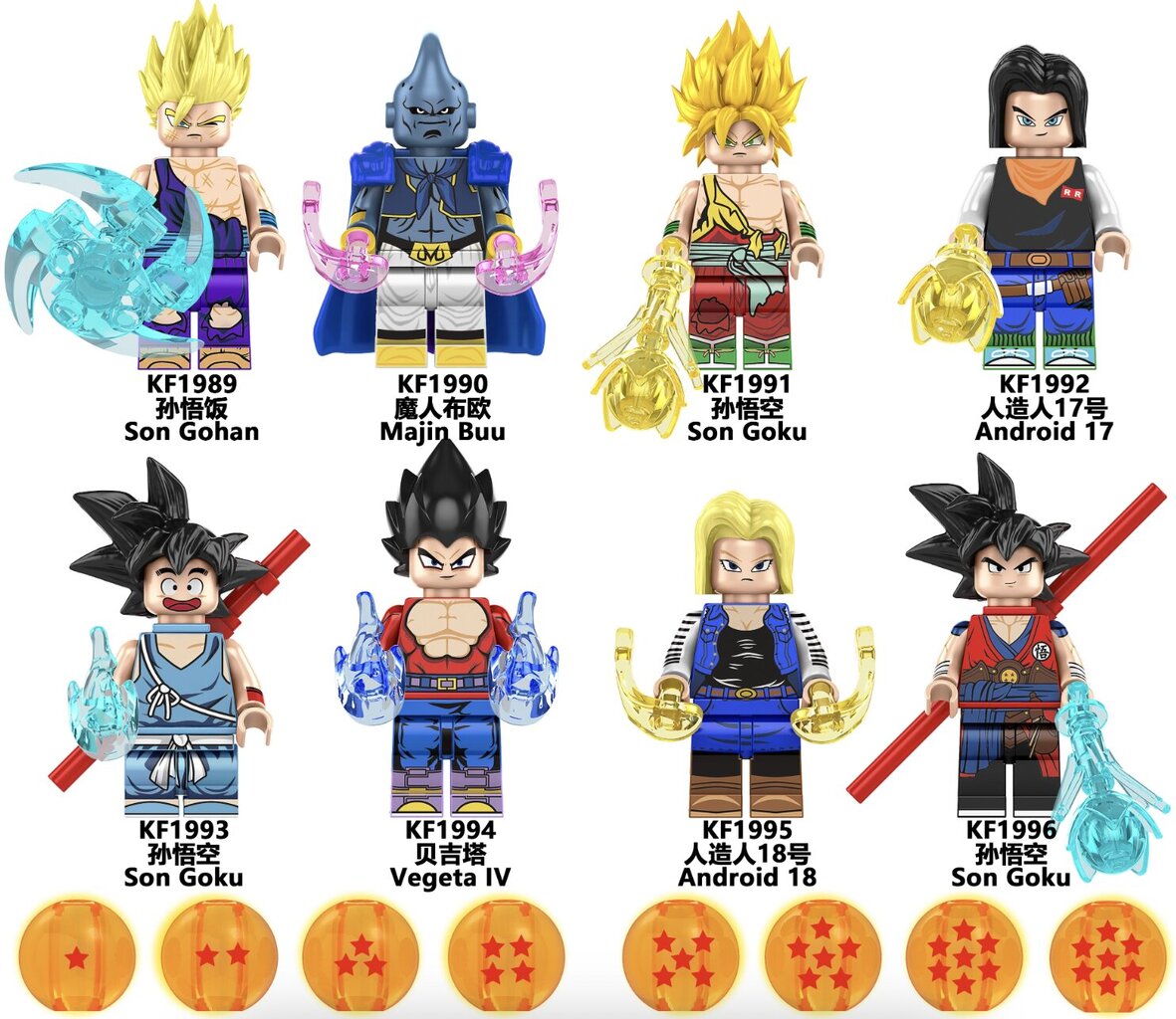 Konstruktors Dragon Ball Son Goku figūra HeroBricks, 5 cm cena un informācija | Konstruktori | 220.lv