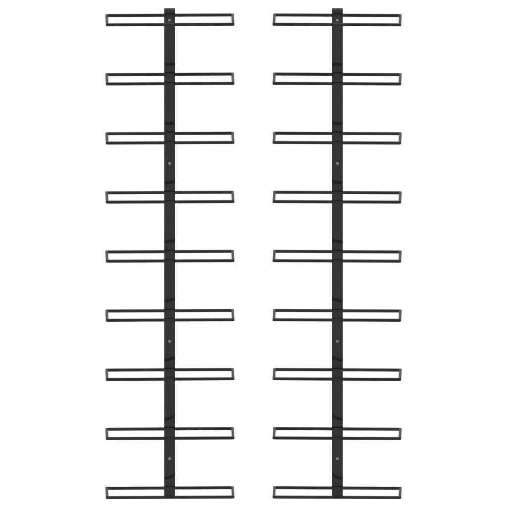 VidaXL sienas vīna plaukti, melni cena un informācija | Plaukti | 220.lv