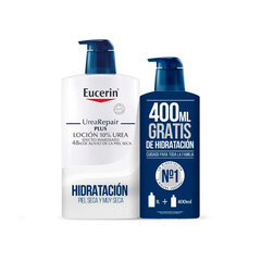 Ķermeņa losjonu komplekts Eucerin Family Pack Lotion Urea Repair, 1000 ml + 400 ml cena un informācija | Ķermeņa krēmi, losjoni | 220.lv