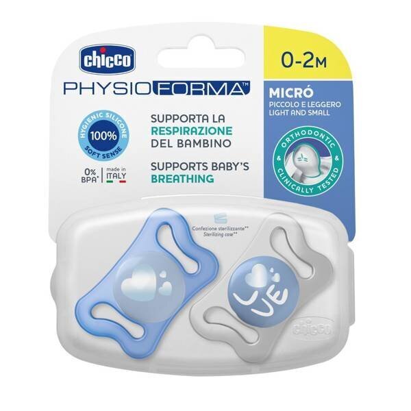 Knupītis Chicco PhysioForma Micro, 0-2 mēn, 2 gab. цена и информация | Knupīši | 220.lv