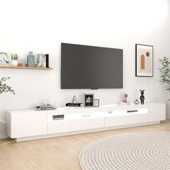 TV skapis ar LED apgaismojumu, 300x35x40 cm, balts цена и информация | Тумбы под телевизор | 220.lv