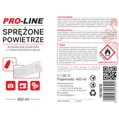 Saspiests gaiss PRO-LINE šujmašīnu elektronikas tīrīšanai aerosols 400ml 10106701 cena un informācija | Rokas instrumenti | 220.lv