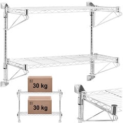 Divu stiepļu sienas plaukts līdz 60 kg 90 x 35 x 60 cm 10149221 cena un informācija | Saimniecības plaukti | 220.lv