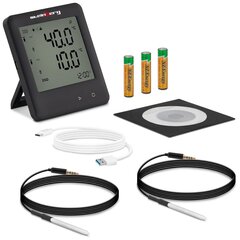 Temperatūras reģistratora termometra diapazons -40 līdz 125C Micro USB LCD IP54 10118751 cena un informācija | Rokas instrumenti | 220.lv