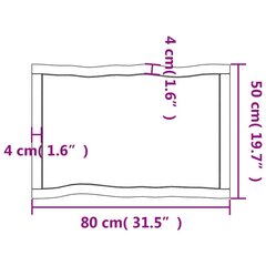 Galda virsma vidaXL, 80x50x(2-6) cm, brūna цена и информация | Столешницы | 220.lv