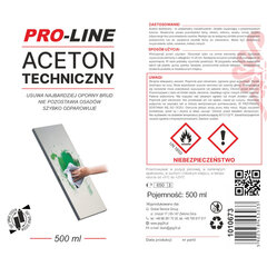 Tehniskais acetons 100% aerosols PRO-LINE aerosols 500ml 10106731 cena un informācija | Rokas instrumenti | 220.lv