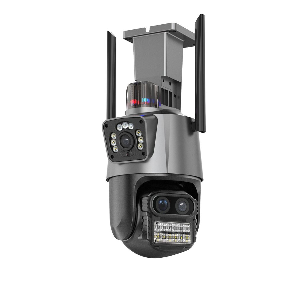 WIFI kamera līdz 180° ar cilvēka noteikšanas funkciju PYRAMID PYR-SH600ADL-3, 3x2MP, 8X zoom, microSD slots, integrēts mikrofons, iCsee app (Kopija) цена и информация | Novērošanas kameras | 220.lv