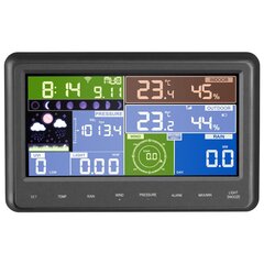 Bezvadu saules meteoroloģiskā stacija LCD WiFi 100m cena un informācija | Rokas instrumenti | 220.lv