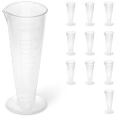 Plastmasas laboratorijas vārglāze ar 50 ml gradāciju - 10 gab. cena un informācija | Rokas instrumenti | 220.lv