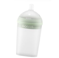 Silikona barošanas pudelīte bērniem Borrn Green, 3+ mēn, 240 ml цена и информация | Бутылочки и аксессуары | 220.lv