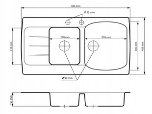 Granīta virtuves izlietne, virtuves maisītājs, komplekts, bēšs цена и информация | Раковины на кухню | 220.lv