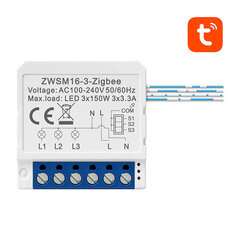 Модуль интеллектуального коммутатора ZigBee ZWSM16-W3 TUYA Avatto цена и информация | Электрические выключатели, розетки | 220.lv