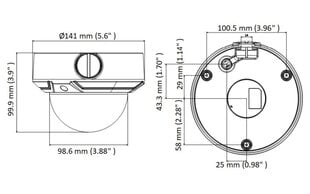 KAMERA IP HiWatch, kupola pt. interjers | ārpuse, raj. IR 30 m, uzgalis varifocala 2,8 – 12 mm, 2 Mpx, PoE, SD kartes slots, "HWI-D620H-Z2812(C)" (timbru verde 0,8 lei) cena un informācija | Novērošanas kameras | 220.lv