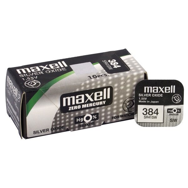 Pogas akumulators Sudrabs MAXELL SR-41 SW /384/392/AG3 1.55V cena un informācija | Baterijas | 220.lv
