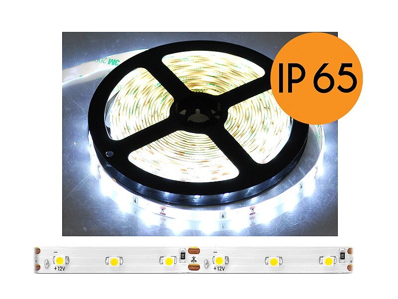 PS ECO ūdensnecaurlaidīgs diodu vads, auksta balta gaisma, 300diodu SMD2835, 5m, balta pamatne. cena un informācija | LED lentes | 220.lv