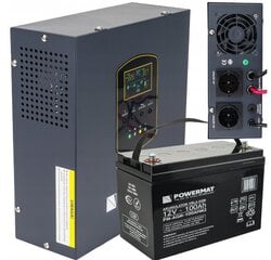 UPS nepārtrauktās barošanas avots ar akumulatoru Powermat PM-UPS-500MW, 500VA/300W, 12V, LCD цена и информация | Тип батареек | 220.lv