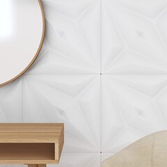 Sienas paneļi vidaXL 50x50cm, balti cena un informācija | Griestu, sienu dekoru elementi | 220.lv