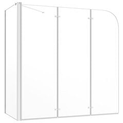 vidaXL vannas siena, 120x69x130 cm, rūdīts stikls, caurspīdīgs cena un informācija | Dušas durvis, dušas sienas | 220.lv