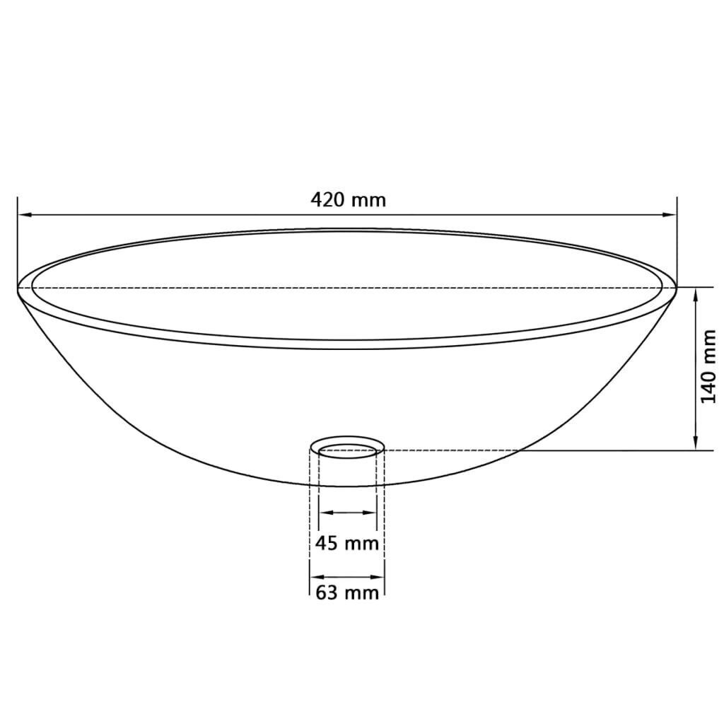 Rūdīta stikla izlietne, 42 cm, matēta цена и информация | Izlietnes | 220.lv