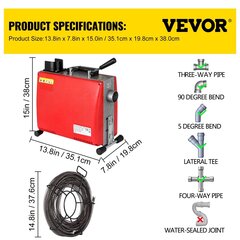 Automāts cauruļvadu, drenāžas, tualetes, kanalizācijas tīrīšanai. cena un informācija | Rokas instrumenti | 220.lv