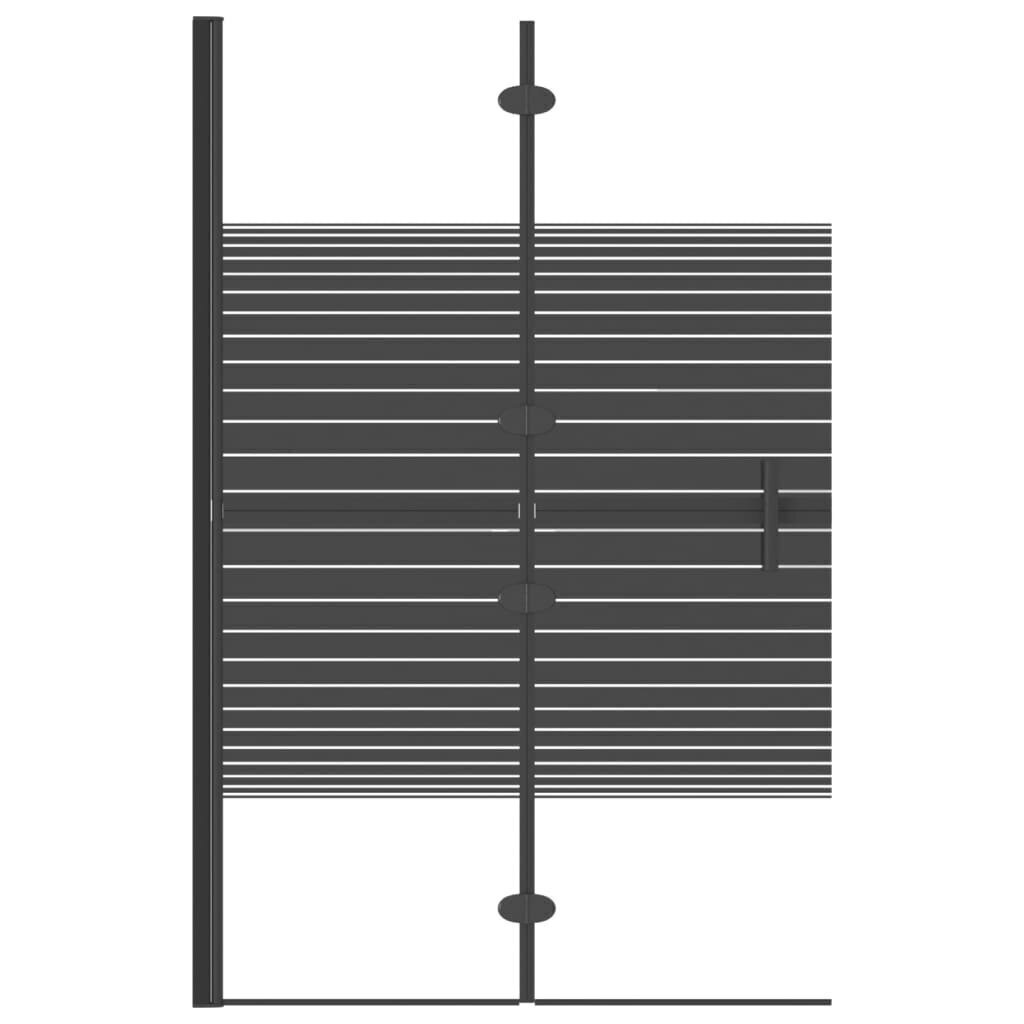 vidaXL salokāma dušas siena, ESG, 80x140 cm, melna цена и информация | Dušas durvis, dušas sienas | 220.lv