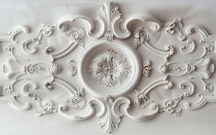 Fototapetes griestiem (matētas) - Dekoratīvais ģipša griestu dizains baroka stilā, 400x250 cm cena un informācija | Fototapetes | 220.lv