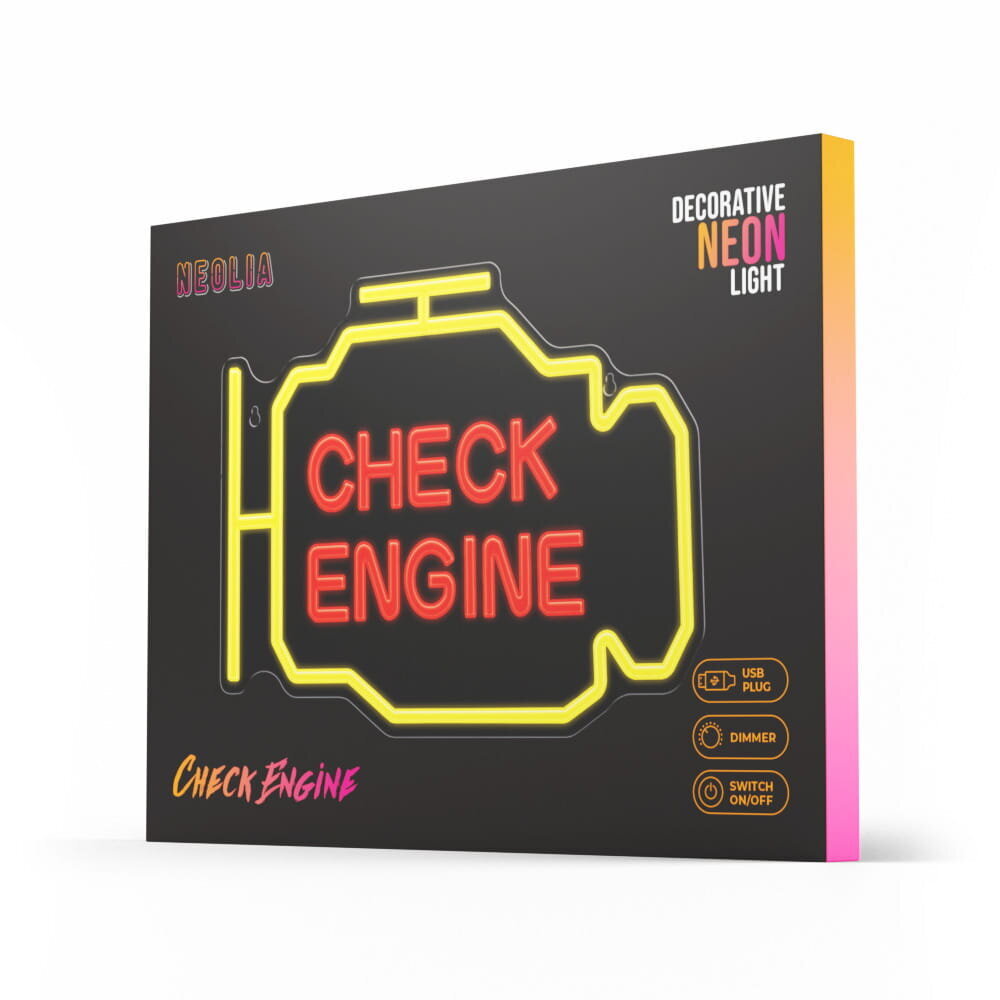 Neona PLEXI LED CHECK ENGINE dzeltena sarkana NNE21 Neolia cena un informācija | LED lentes | 220.lv