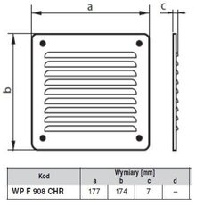 Metāla vāks WP F 908 CHR -175x175 cena un informācija | Piederumi gaisa regulēšanas iekārtām | 220.lv