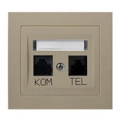 Ospel Kier beige - datora un telefona ligzda RJ 45kat. 5e, + RJ 11 GPKT-W/K/01 cena un informācija | Elektrības slēdži, rozetes | 220.lv