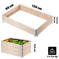 Koka paletes pagarinājums 120x80cm konteineru palešu gultnes komplekts 3 gab cena un informācija | Instrumentu kastes | 220.lv