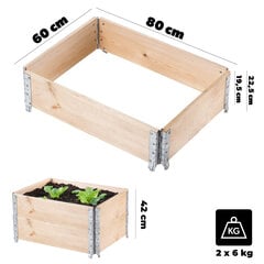 Koka paletes pagarinājums 60x80cm palešu konteinera gulta komplekts 2 gab cena un informācija | Instrumentu kastes | 220.lv