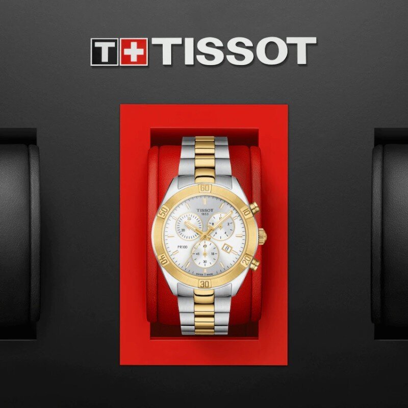 Tissot PR 100 Sport Chic Chronograph T101.917.22.031.00 T101.917.22.031.00 цена и информация | Sieviešu pulksteņi | 220.lv