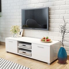 ТВ стол, глянцевый, белый, 120x40,3x34,7 см цена и информация | Тумбы под телевизор | 220.lv
