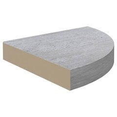 vidaXL Sienas stūra plaukti, 2 gab., pelēks, 35x35x3,8cm, MDF cena un informācija | Plaukti | 220.lv