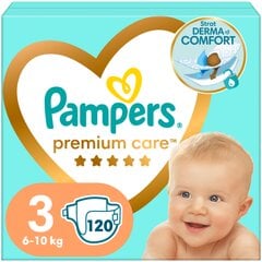 Autiņbiksītes Pampers Premium MB, 3 izmērs, 120 gab. cena un informācija | Autiņbiksītes | 220.lv