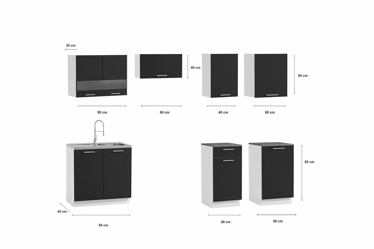 Virtuves komplekts LUIZA III-sonoma + sonoma tabac cena un informācija | Virtuves komplekti | 220.lv