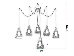 Griestu lampa Workshop VI-melna cena un informācija | Piekaramās lampas | 220.lv