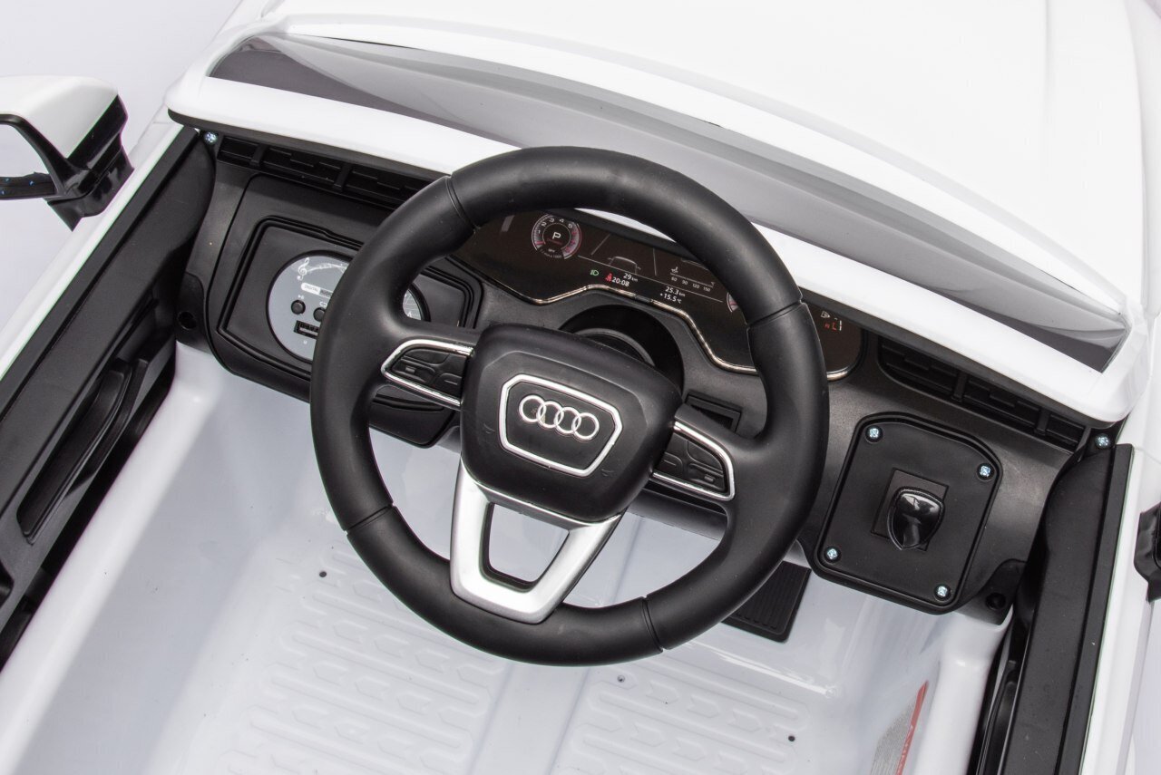 Divvietīgs bērnu elektromobilis Audi Q7 New Lift, balts cena un informācija | Bērnu elektroauto | 220.lv