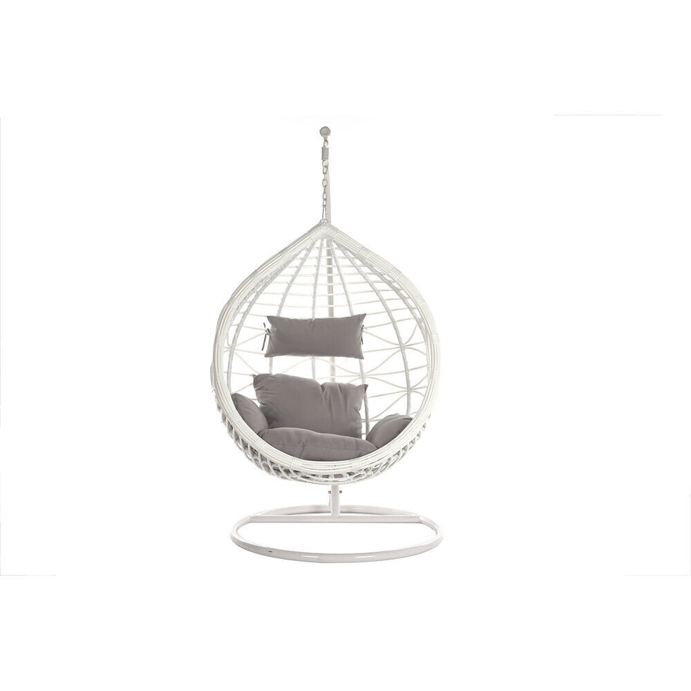 Hanging garden armchair DKD Home Decor 107 x 107 x 198 cm 90 x 70 x 110 cm Pelēks sintētiska rotangpalma Alumīnijs Balts cena un informācija | Dārza krēsli | 220.lv