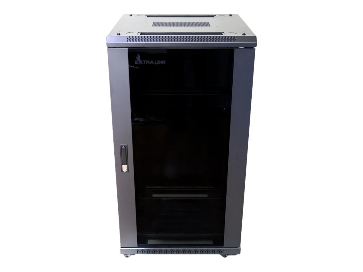 Extralink 27U 600x600 Melns | Rackmount skapis | stāvus цена и информация | Priekšnama skapji | 220.lv