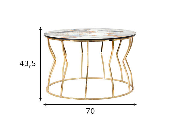 Kafijas galdiņš Abstract Top-B, zelts/raibs cena un informācija | Žurnālgaldiņi | 220.lv